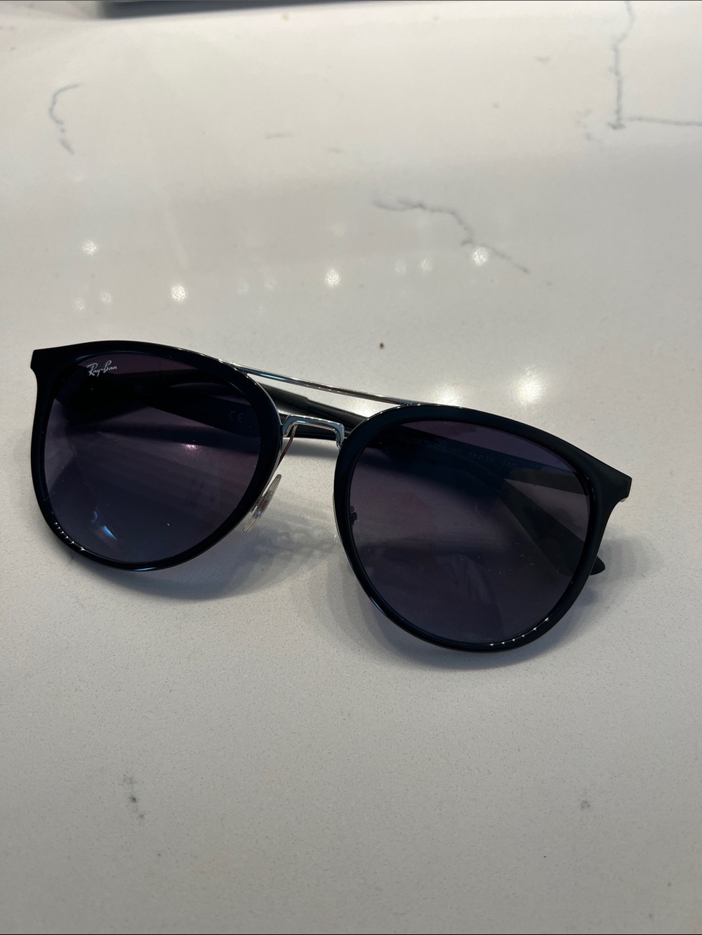 Ray-Ban Black Frame Sunglasses with Dark Gray Lenses
